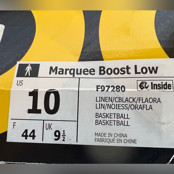 adidas Marquee Boost Low Linen Size 10 Basketball Shoes F97280 - Picture 11 of 11